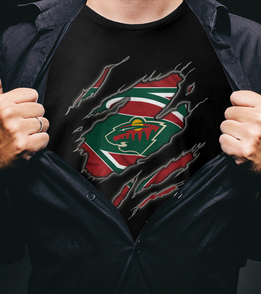 Minnesota Wild Logo Ripped T-Shirt