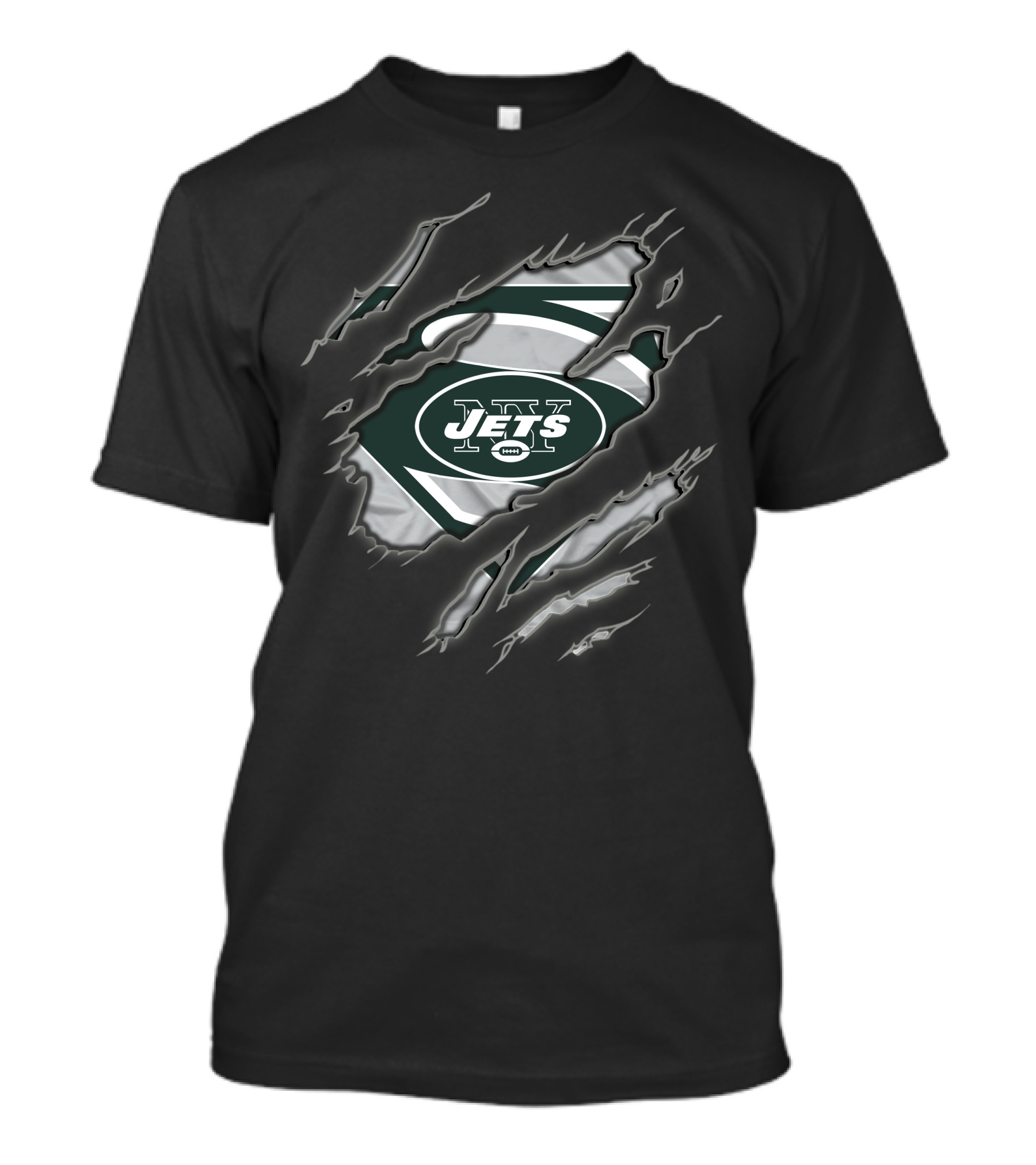 New York Jets Superman Logo Rip T-Shirt