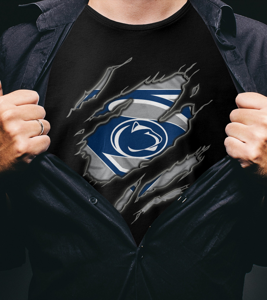 Penn State Nittany Lions Superman Themed Tear Through T-Shirt