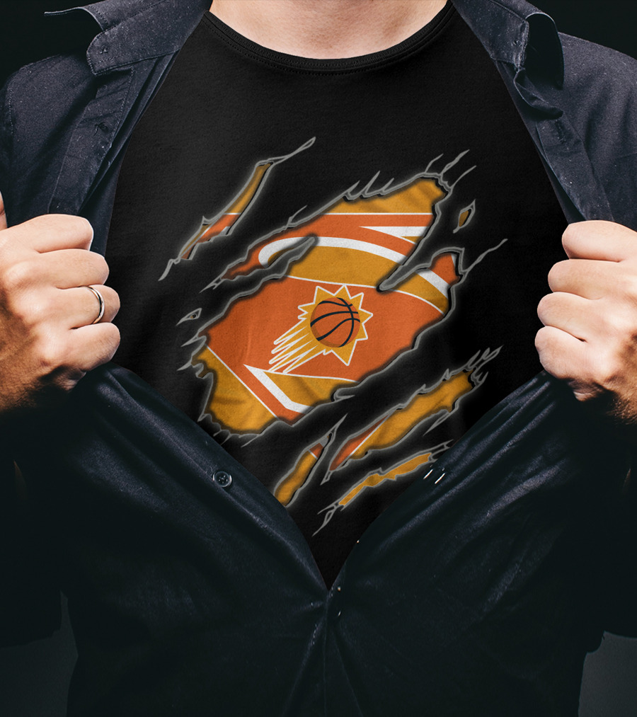 Phoenix Suns Basketball Logo Superman Torn T-Shirt