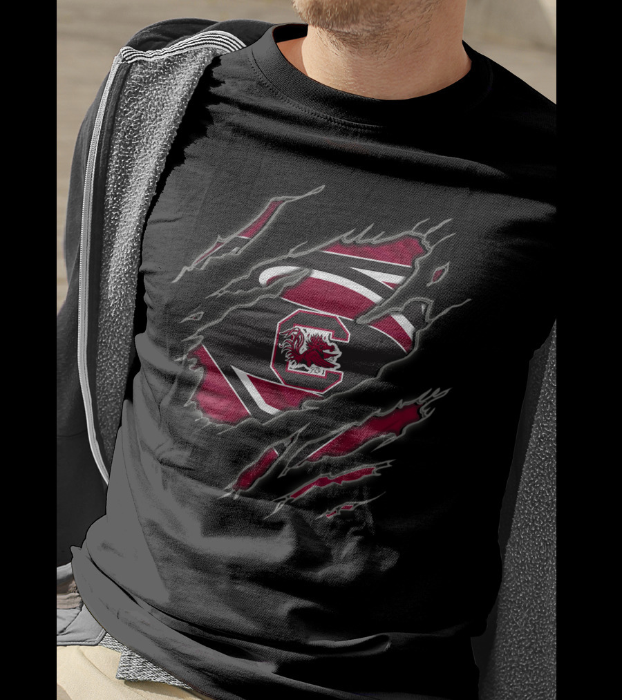 South Carolina Gamecocks Superman Logo Claw Marks T-Shirt