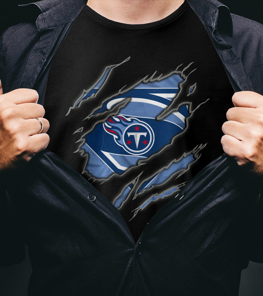 Tennessee Titans Superman Logo Tear 1 T-Shirt