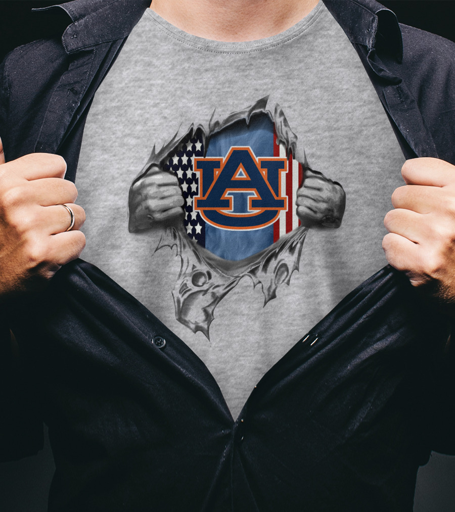 Auburn Tigers Usa Rip American Flag T-Shirt