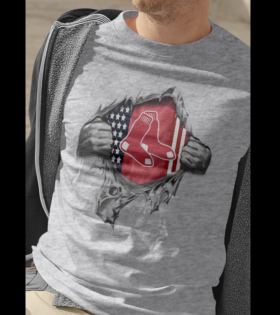 Boston Red Sox Stars And Stripes American Pride Burst T-Shirt