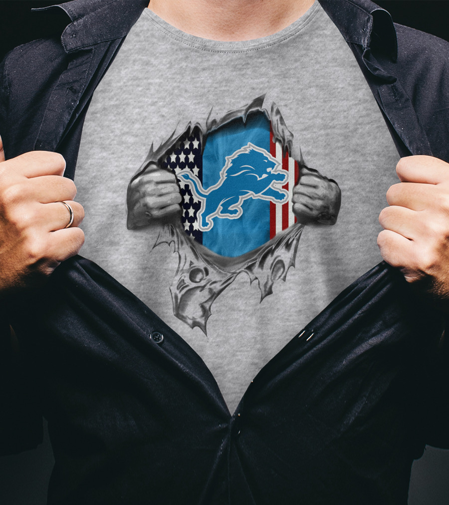 Detroit Lions American Flag Burst T-Shirt