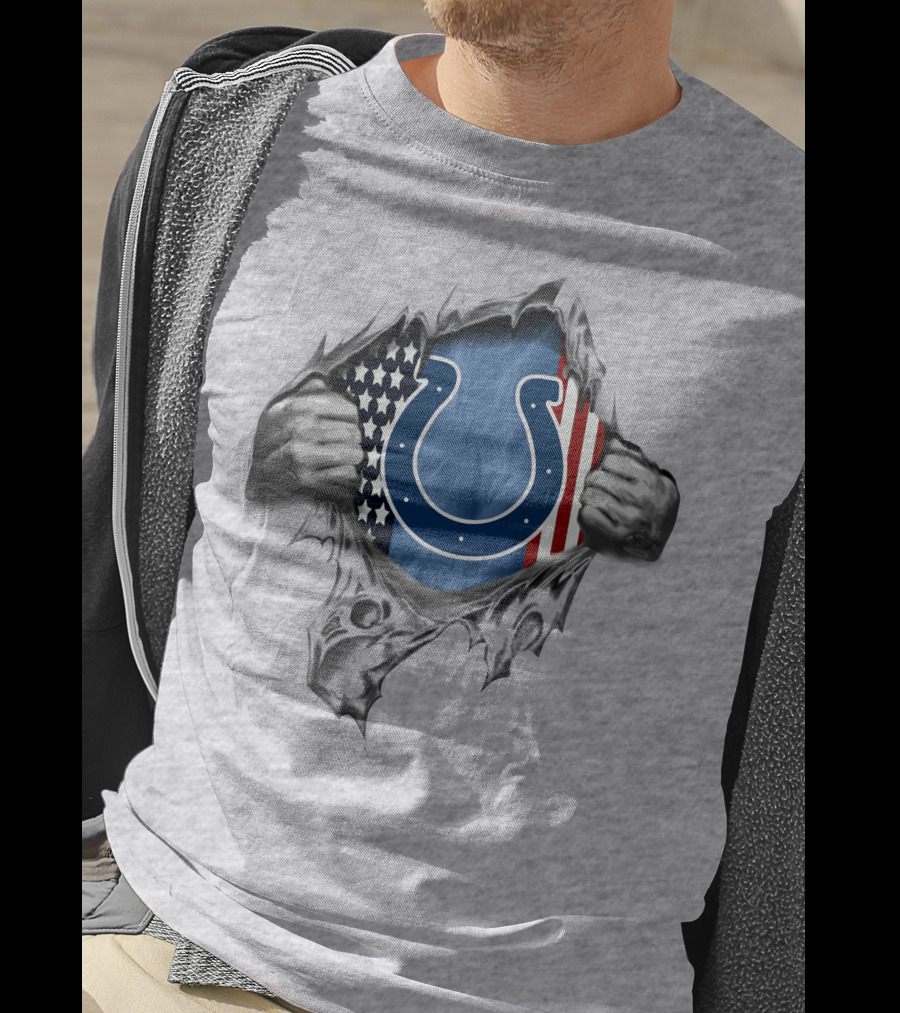 Indianapolis Colts American Flag Ripped T-Shirt