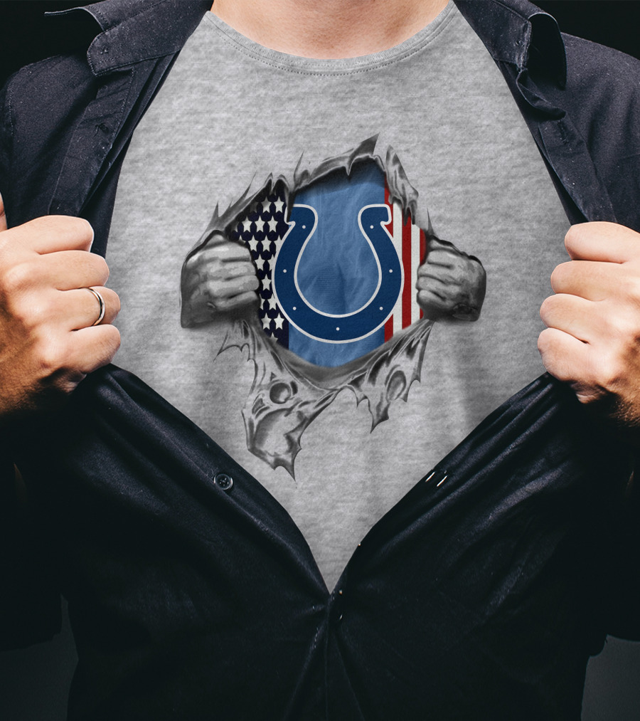 Indianapolis Colts American Flag Ripped T-Shirt