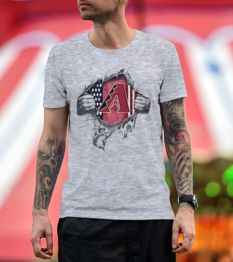 Arizona Diamondbacks American Flag Rip T-Shirt