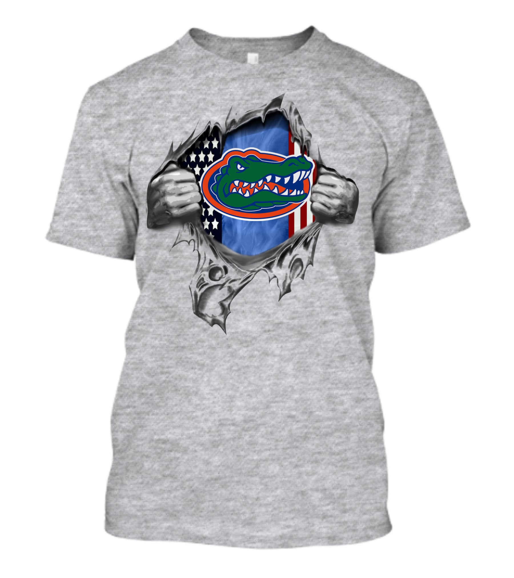 Florida Gators American Flag Torn Reveal T-Shirt