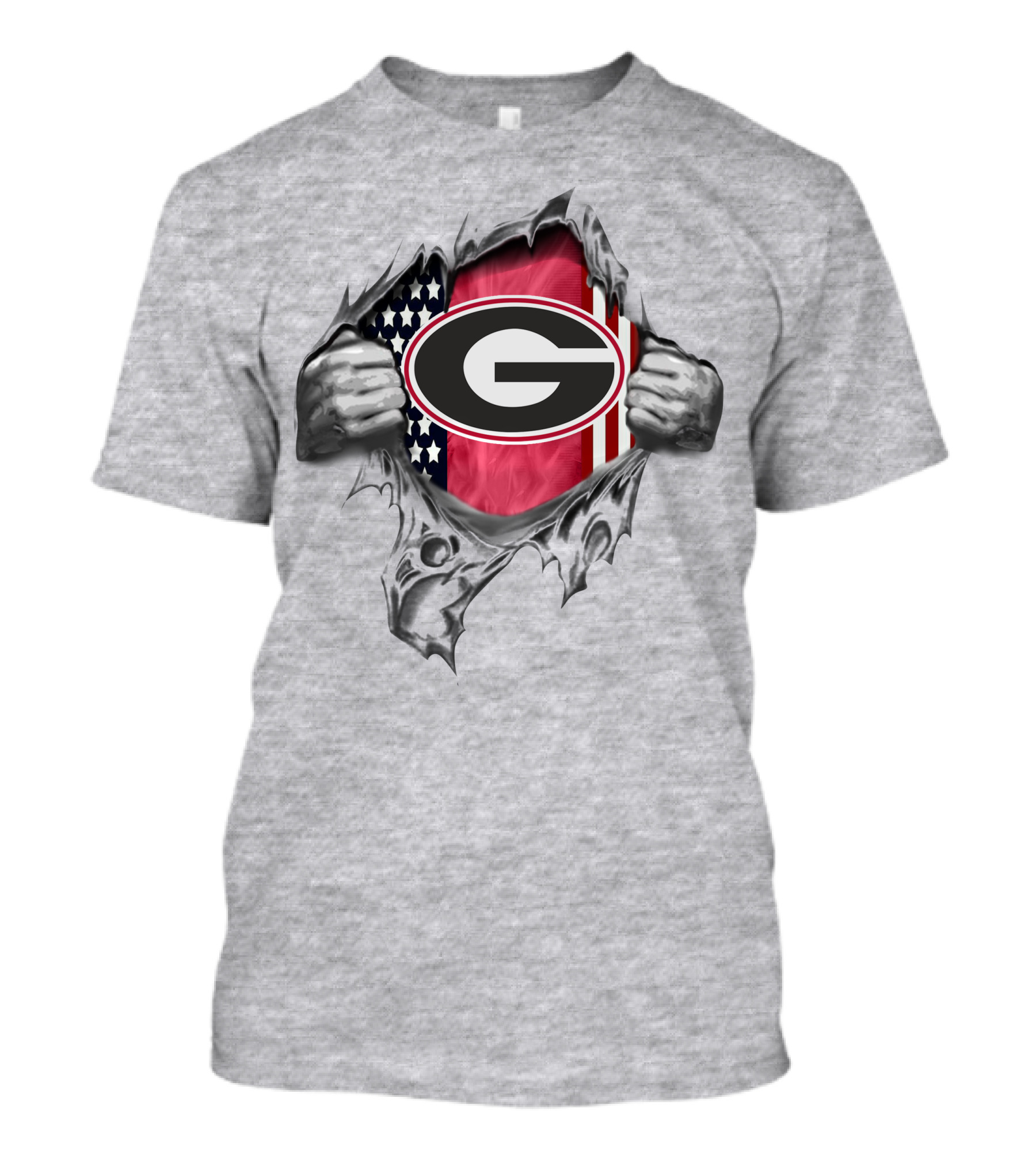 Georgia Bulldogs American Flag G Logo Tear T-Shirt