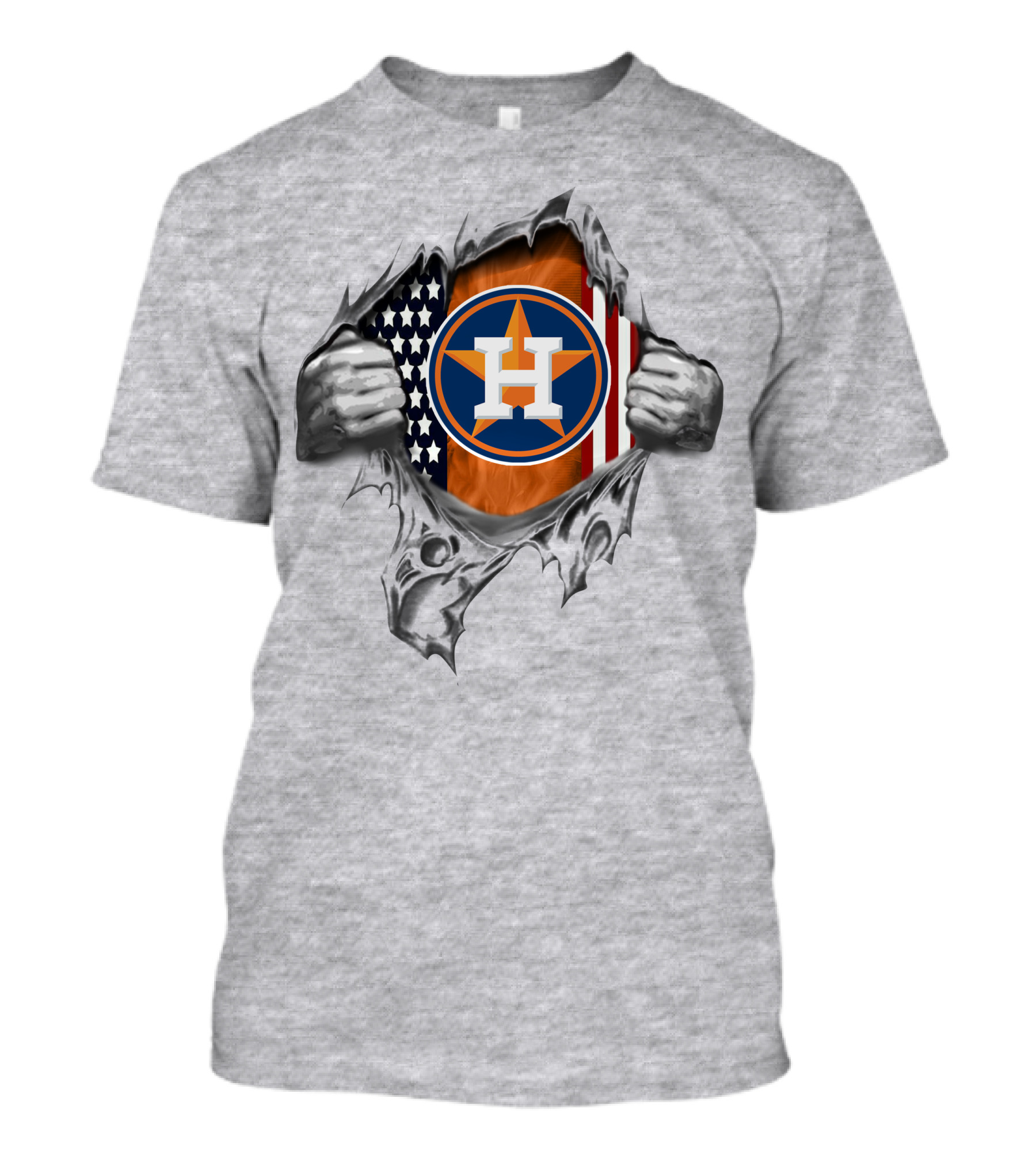 Houston Astros American Flag Patriotic T-Shirt