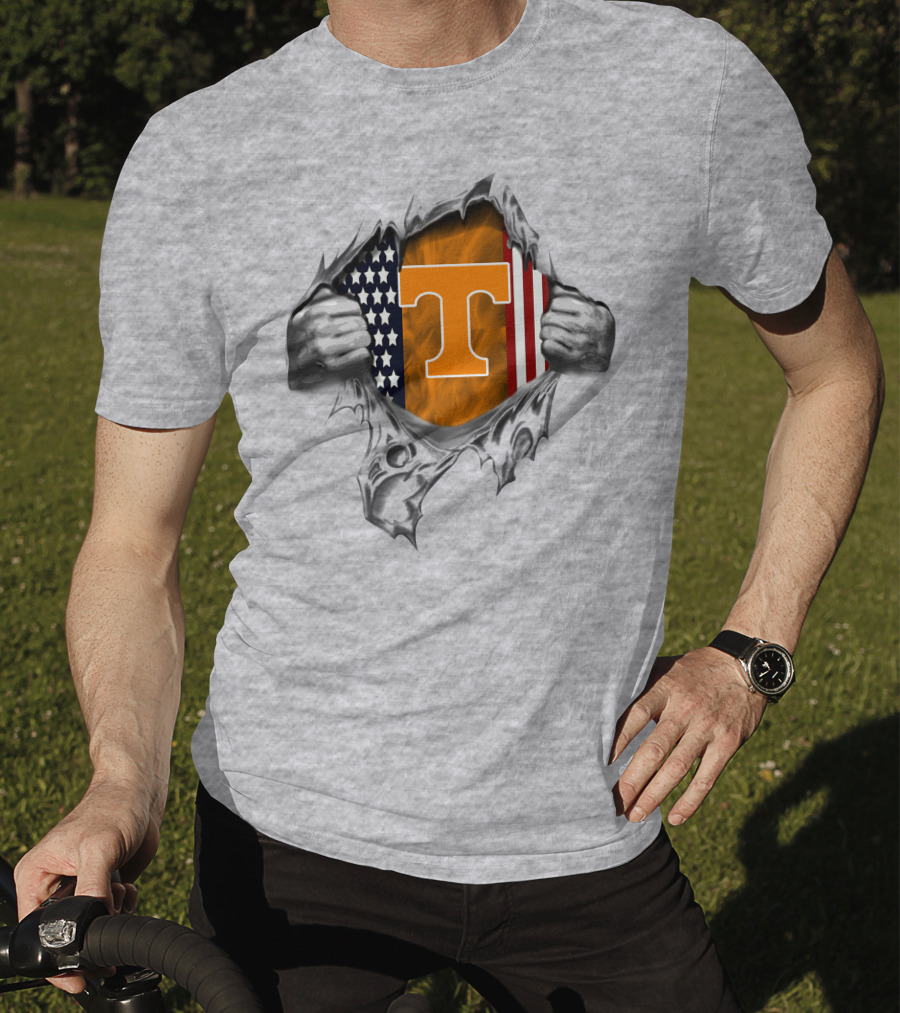 Tennessee Volunteers American Flag Peel T-Shirt