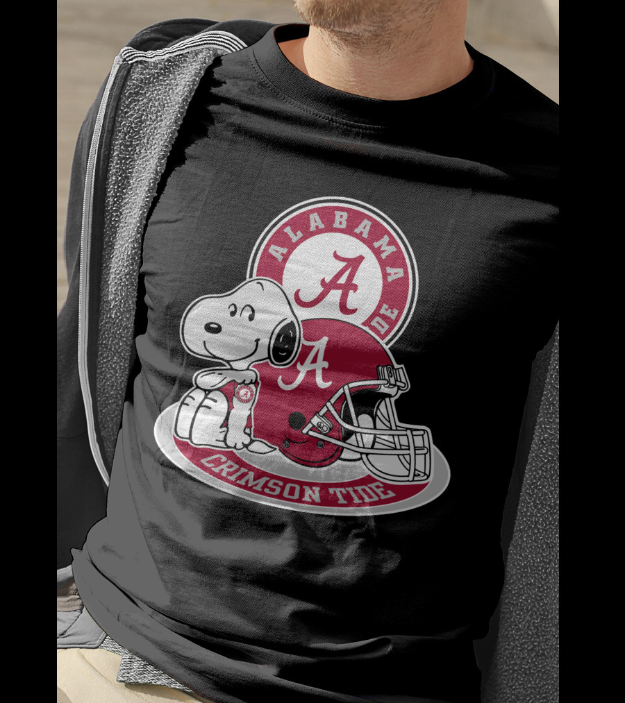 Alabama Crimson Tide Snoopy Helmet T-Shirt