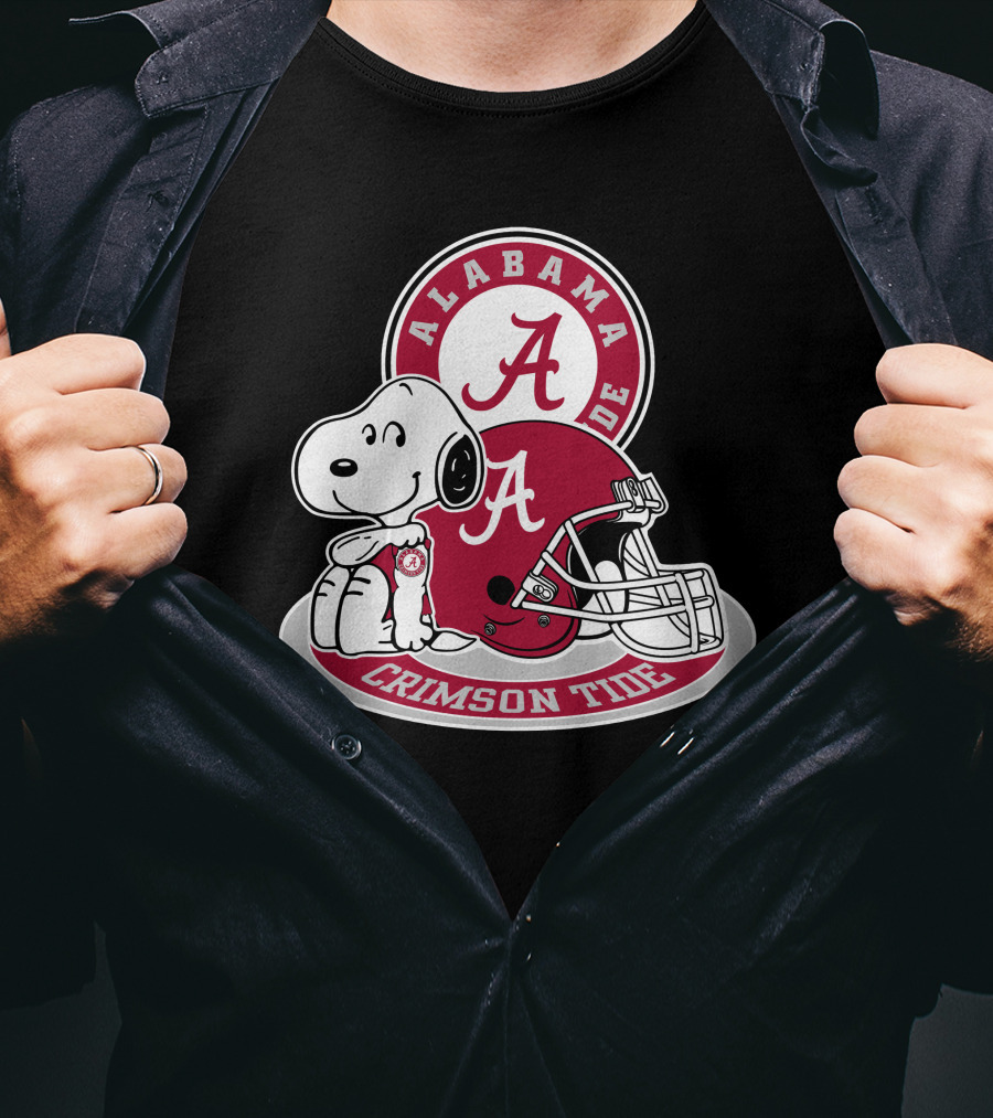 Alabama Crimson Tide Snoopy Helmet T-Shirt