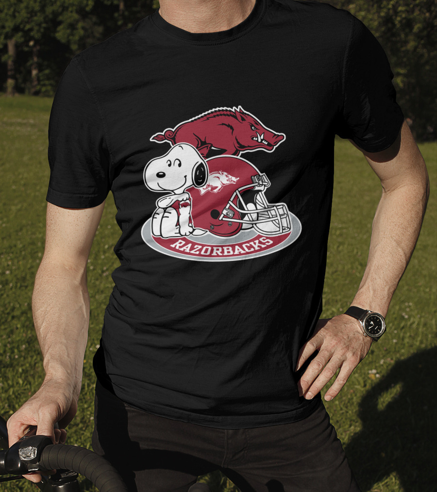 Arkansas Razorbacks Snoopy Football Helmet Razorbacks T-Shirt