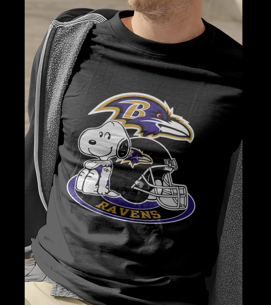 Baltimore Ravens Snoopy Helmet Logo Ravens T-Shirt
