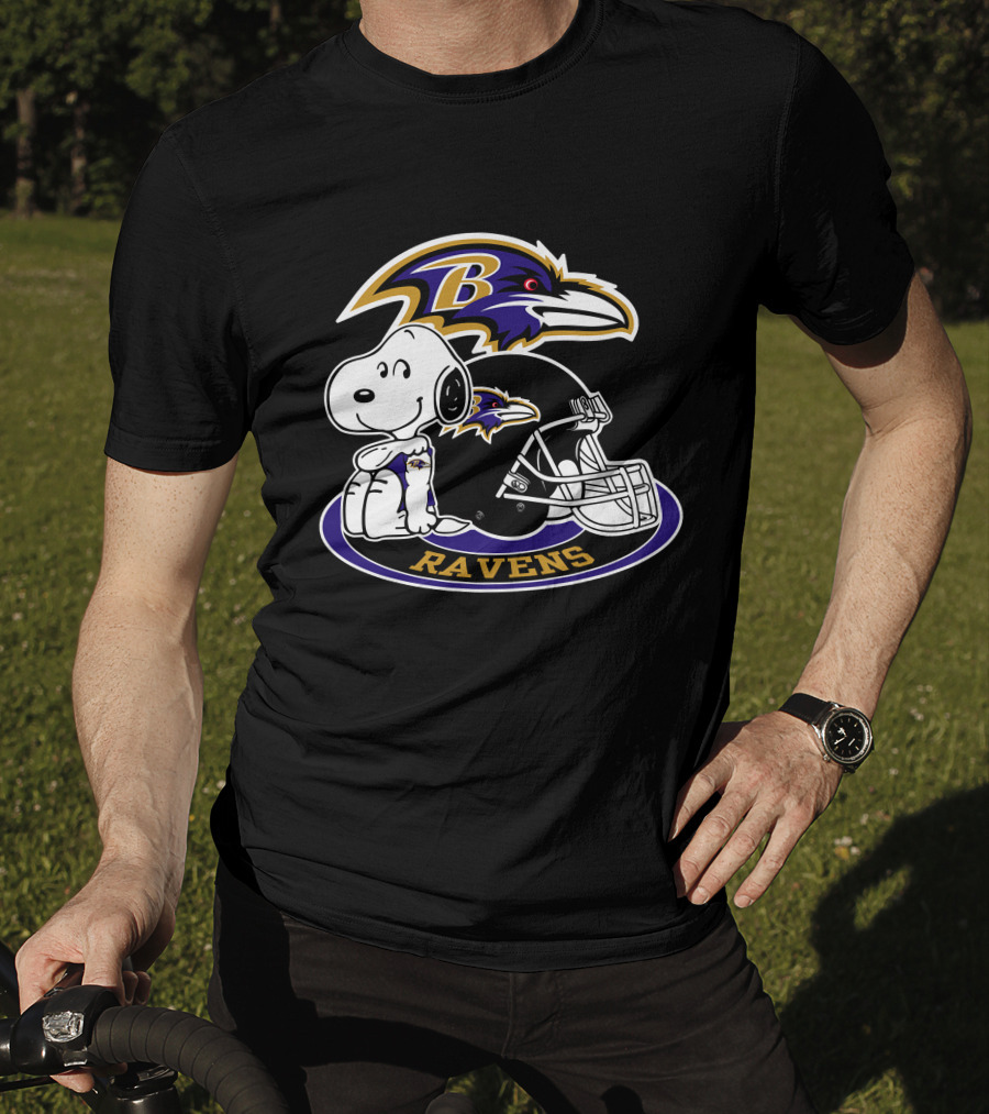 Baltimore Ravens Snoopy Helmet Logo Ravens T-Shirt