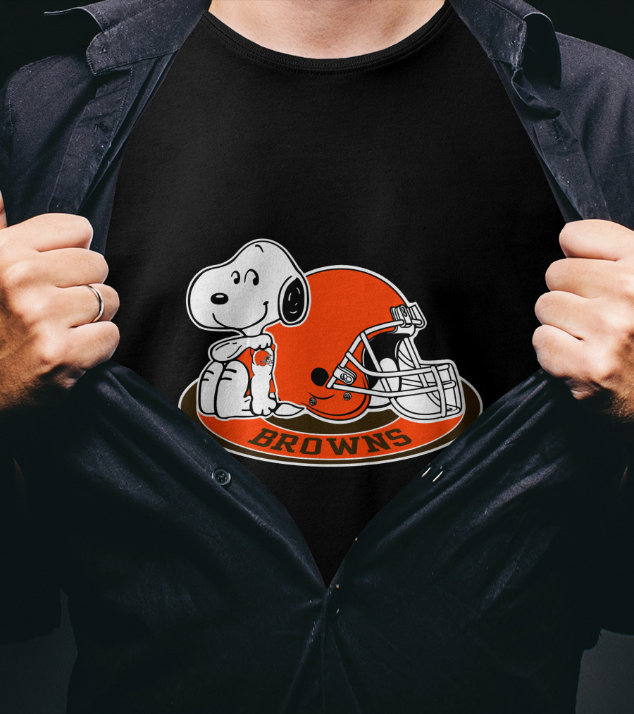 Snoopy Cleveland Browns Helmet Browns T-Shirt
