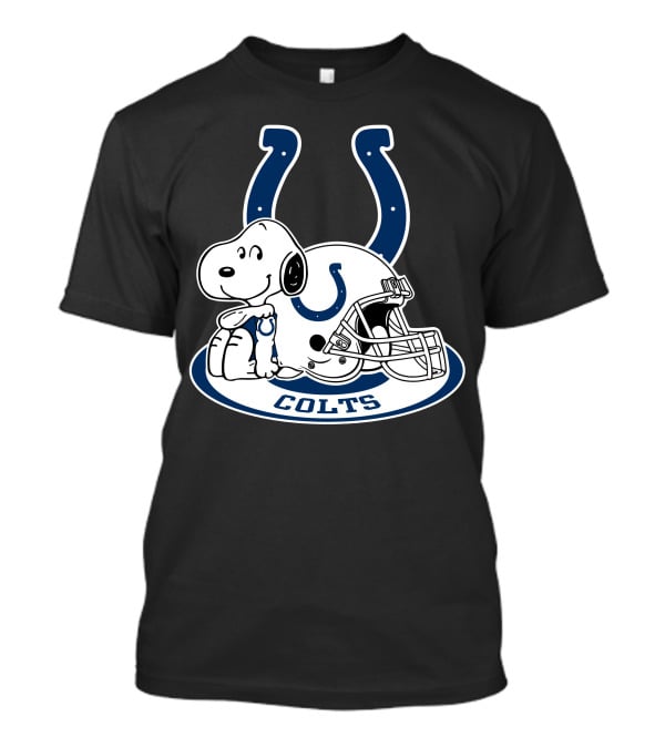 Indianapolis Colts Snoopy With Helmet And Horseshoe T-Shirt