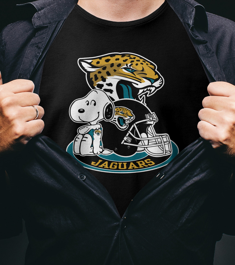 Jacksonville Jaguars Snoopy Helmet T-Shirt