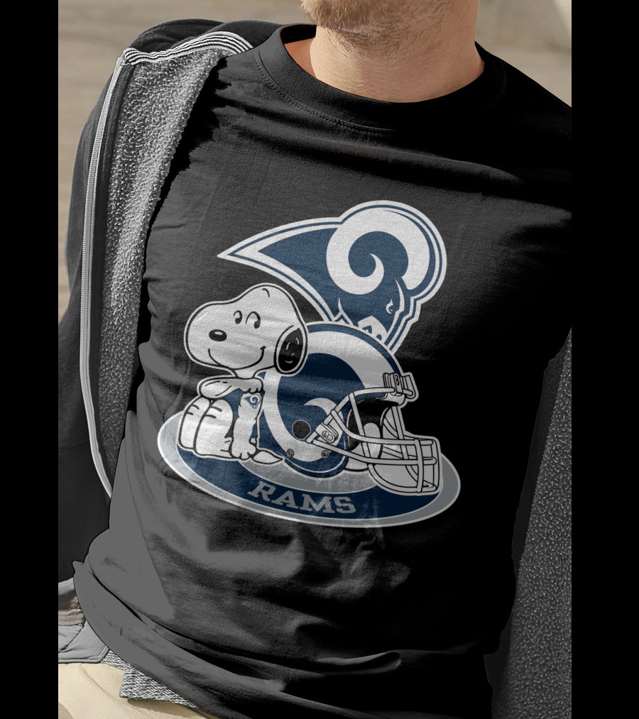 Los Angeles Rams Snoopy Football Helmet T-Shirt