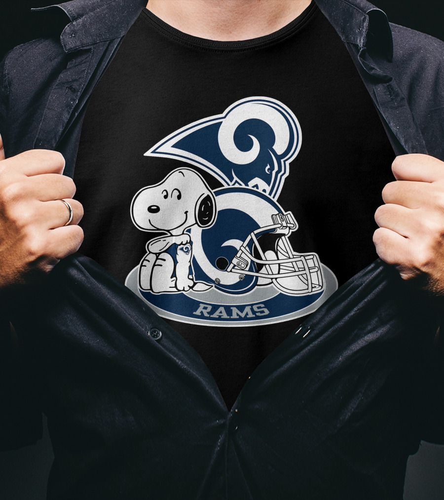 Los Angeles Rams Snoopy Football Helmet T-Shirt