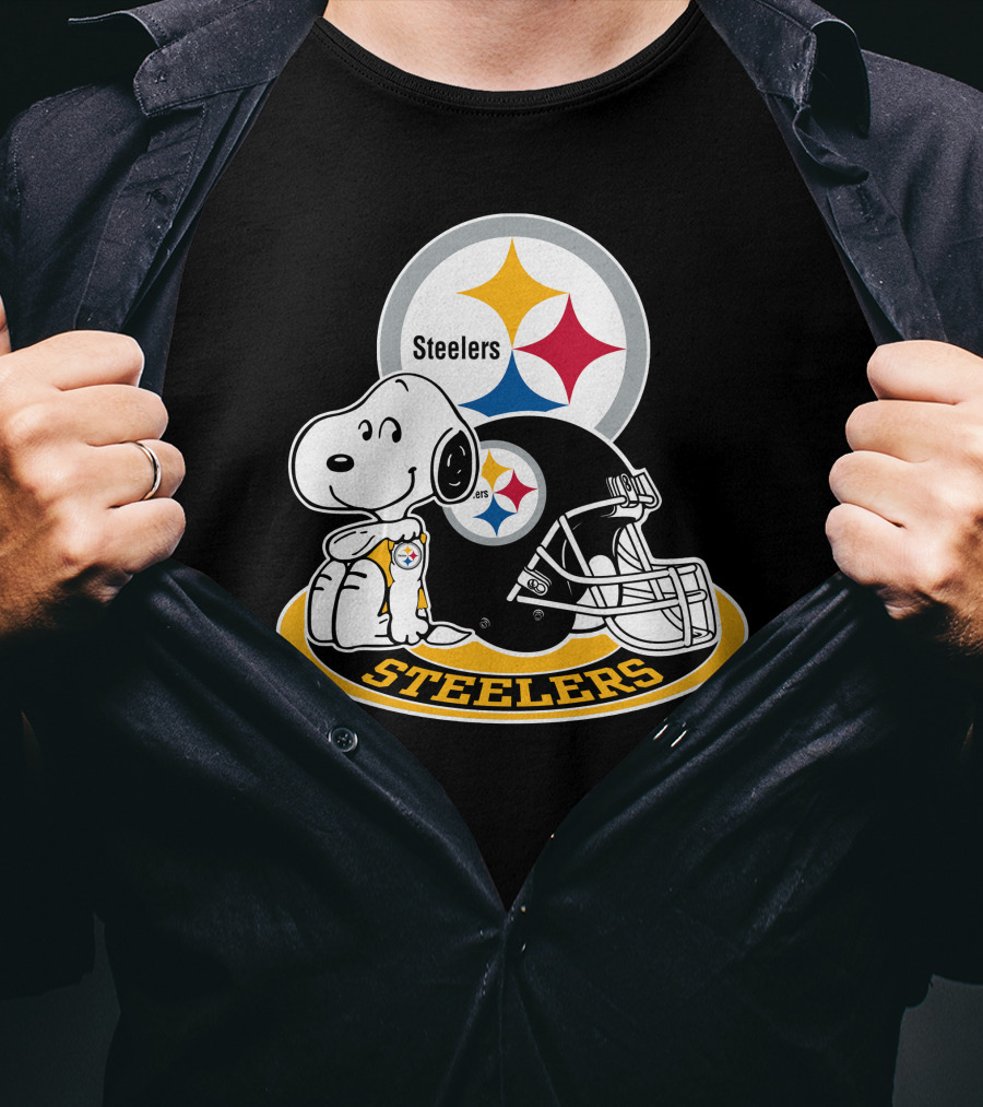 Steelers Snoopy Pittsburgh Helmet Nfl Peanuts Football Combination T-Shirt