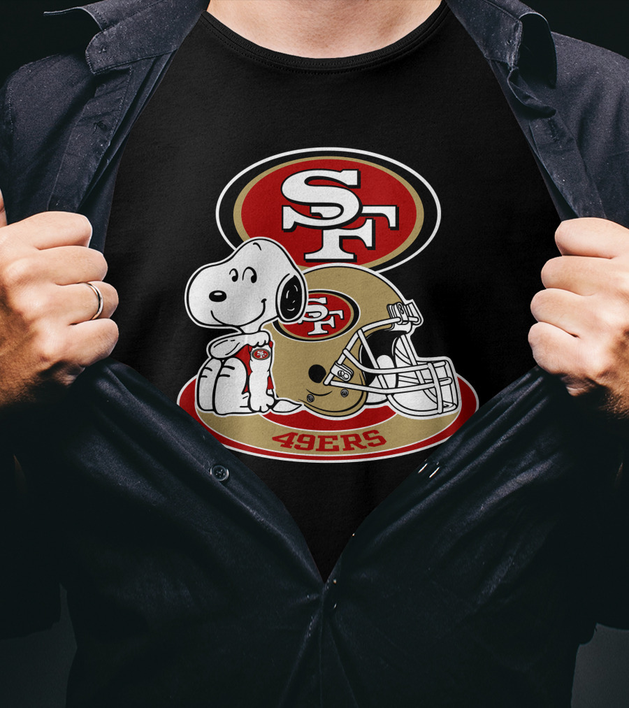 San Francisco 49ers Sf Snoopy Football Helmet 49ers T-Shirt