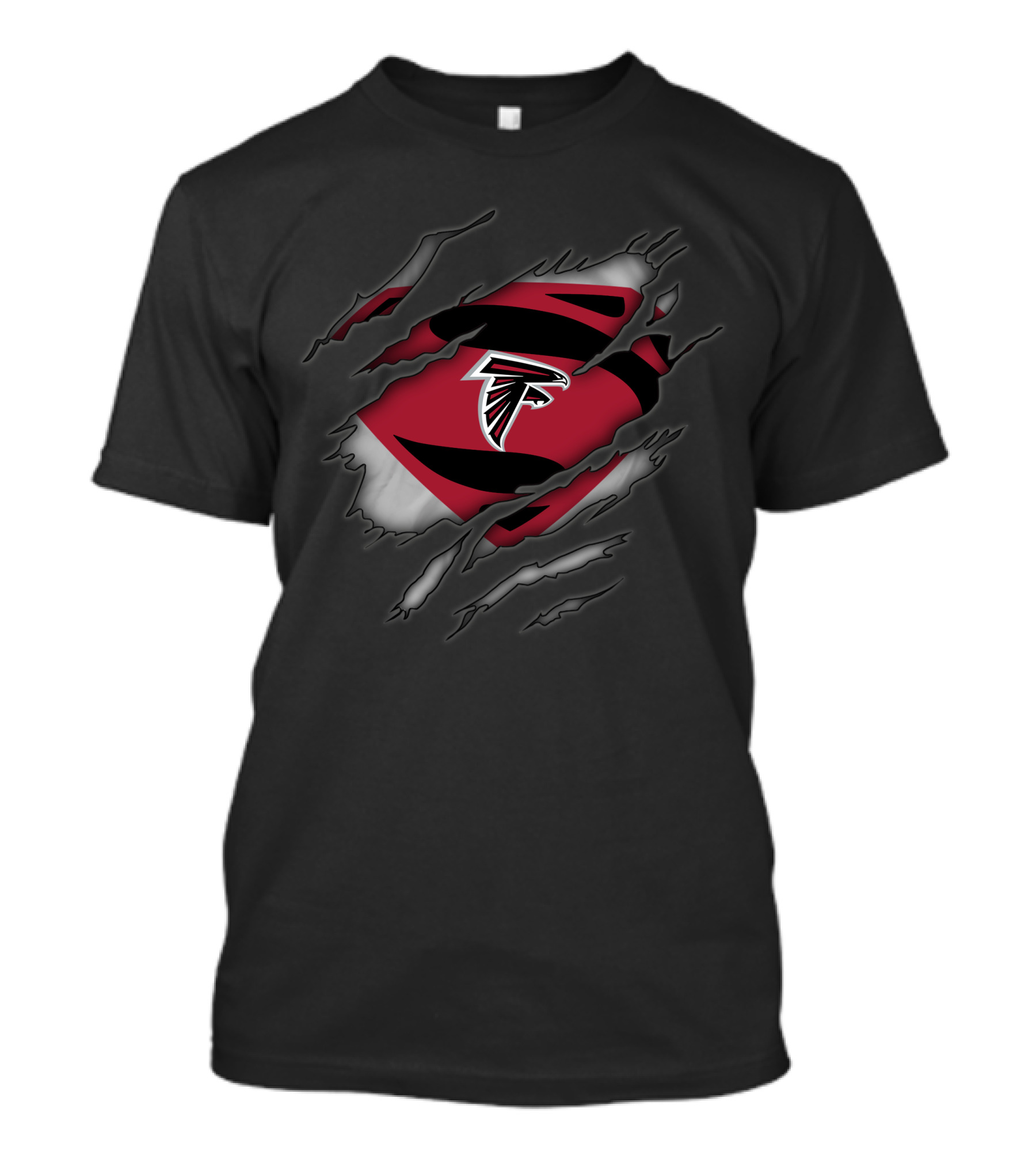 Atlanta Falcons Logo Superman Rip T-Shirt