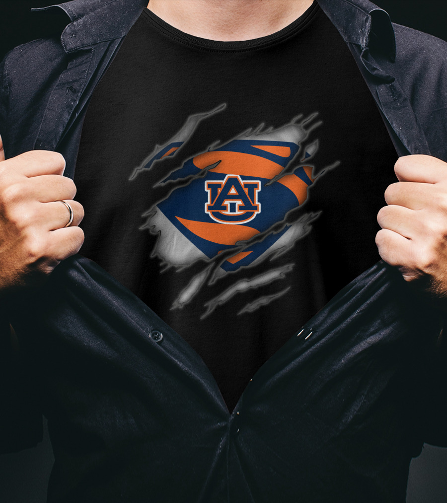 Auburn Tigers Superman Logo Tear T-Shirt