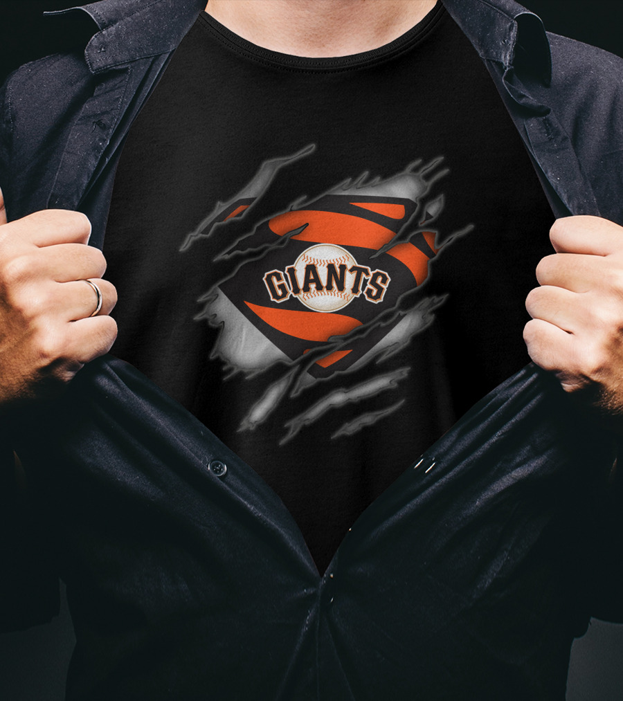 San Francisco Giants Baseball Logo Tear Superman Style T-Shirt