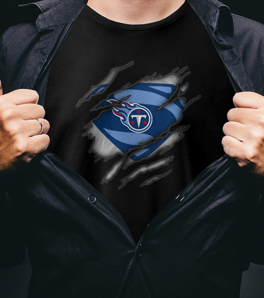 Tennessee Titans Logo Torn Superman Style T-Shirt