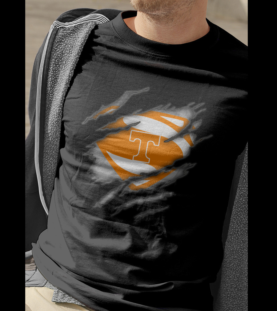 Tennessee Volunteers Iconic T Logo Superhero Rip T-Shirt