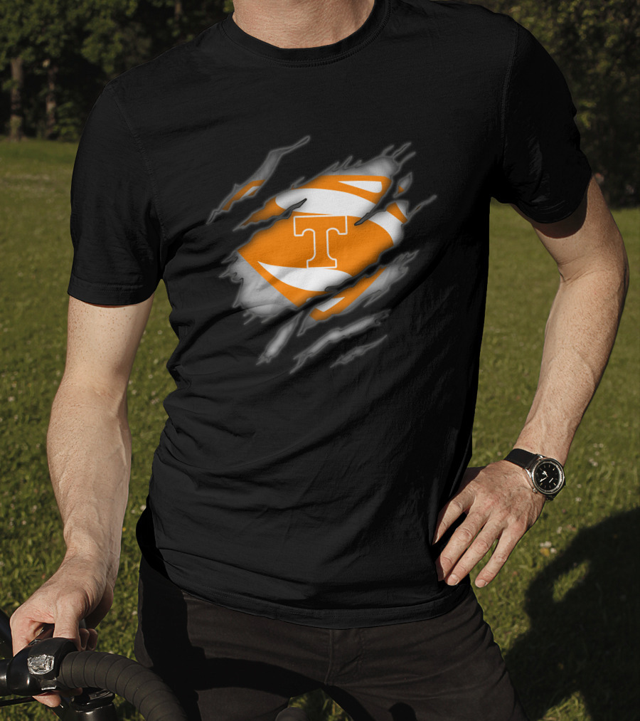 Tennessee Volunteers Iconic T Logo Superhero Rip T-Shirt