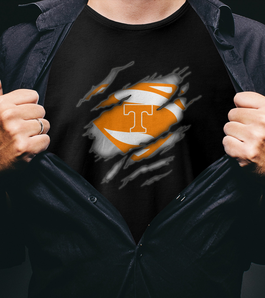 Tennessee Volunteers Iconic T Logo Superhero Rip T-Shirt
