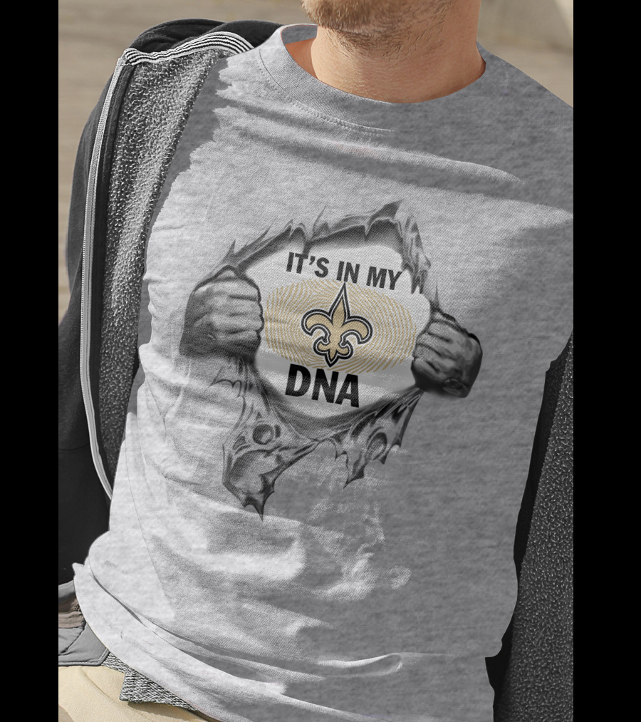 New Orleans Saints It's In My Dna Fleur-De-Lis Fingerprint T-Shirt