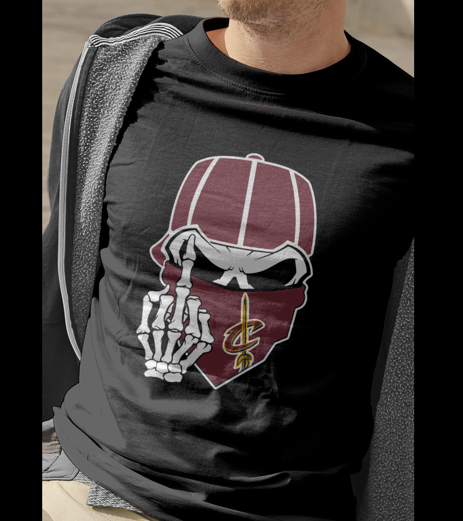 Cleveland Cavaliers Skull Cap Hand Gesture T-Shirt