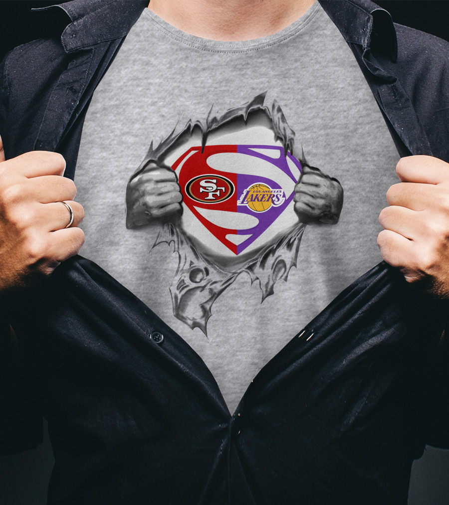 49ers Los Angeles Lakers Superman Logo T-Shirt