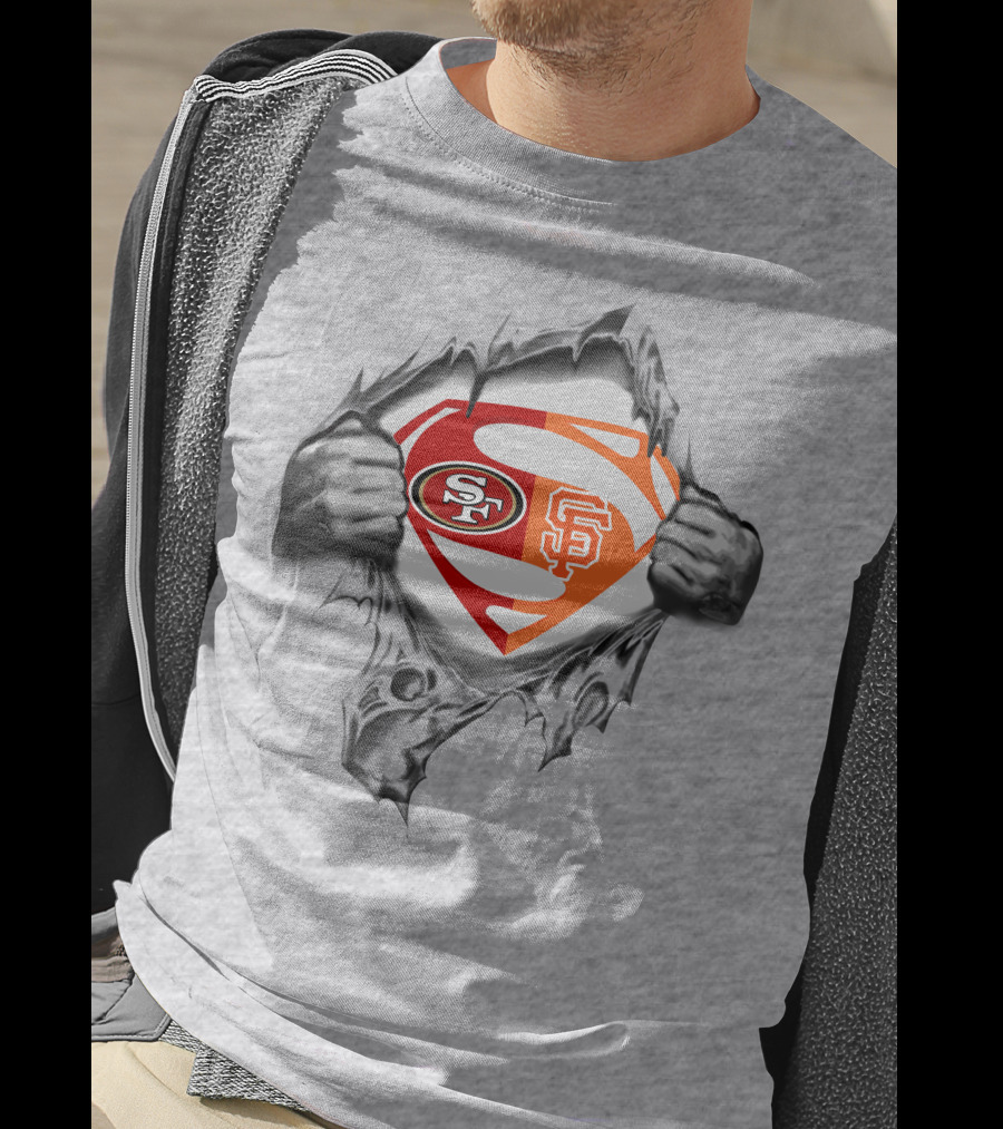 49ers Sf Giants Superman Logo Fusion T-Shirt
