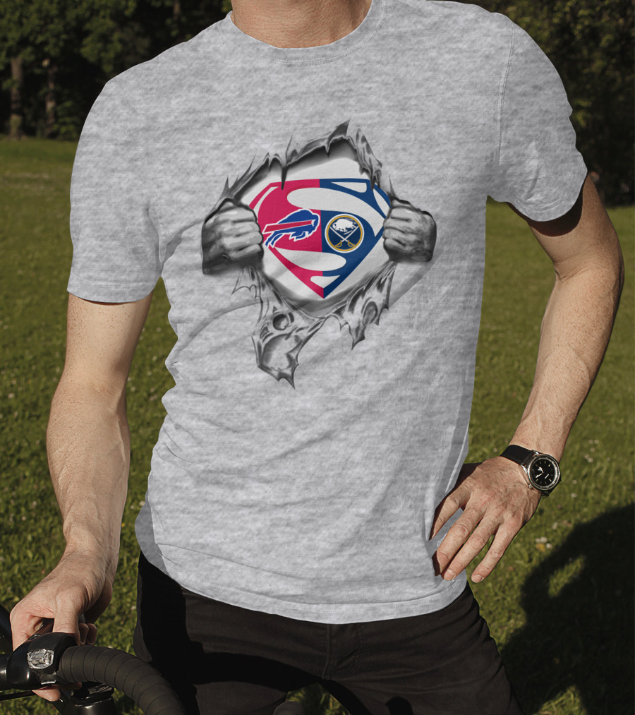Buffalo Bills Buffalo Sabres Superman Logo Mashup T-Shirt