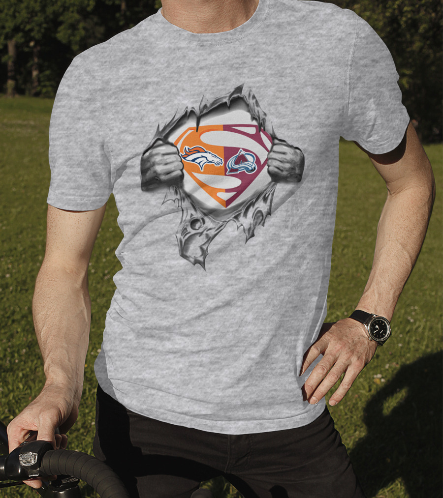 Broncos Colorado Avalanche Superman Logo Mashup T-Shirt