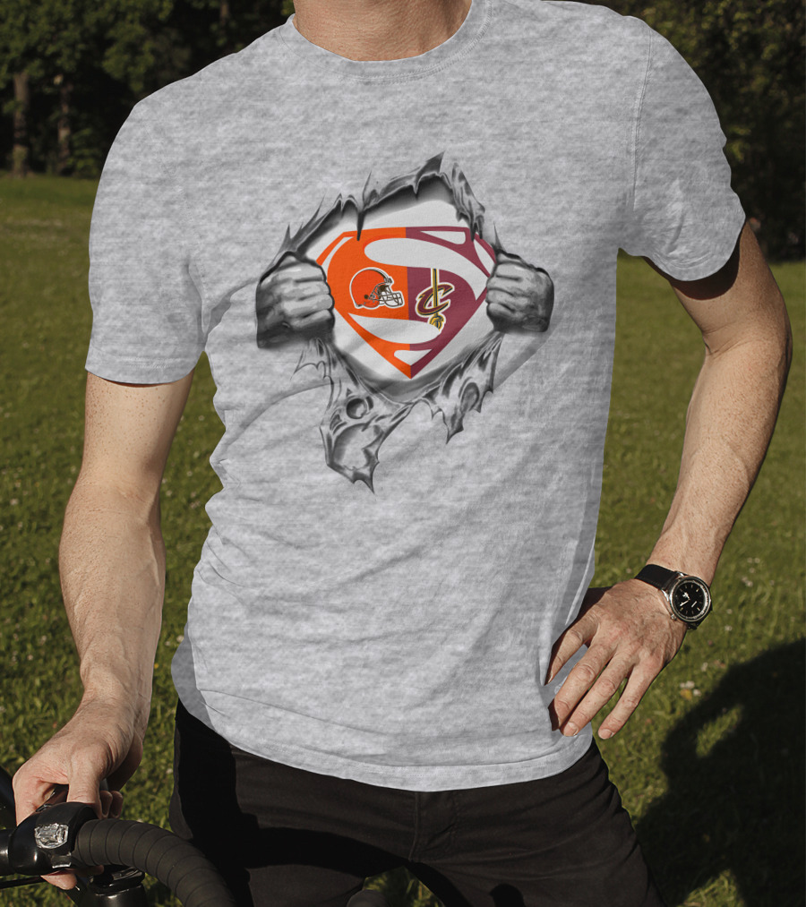 Cleveland Browns Cavaliers Superman Logo Mashup T-Shirt