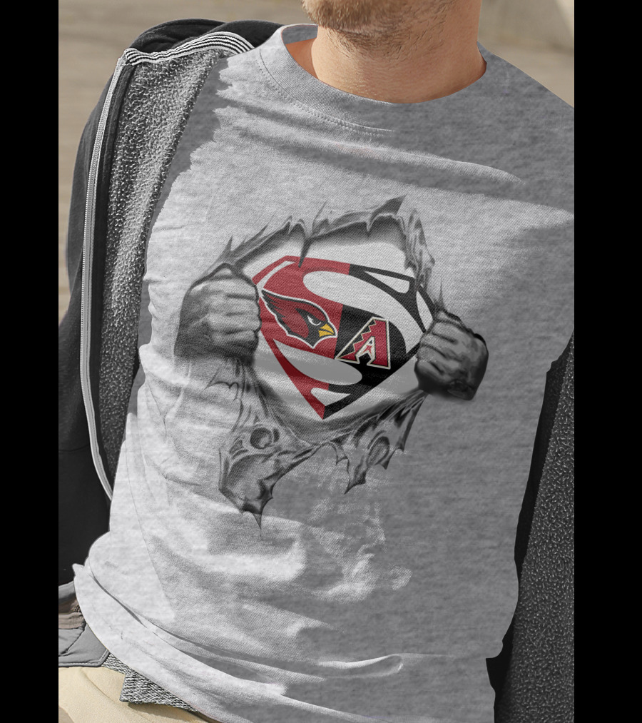 Arizona Cardinals Diamondbacks Superman Logo Mashup T-Shirt