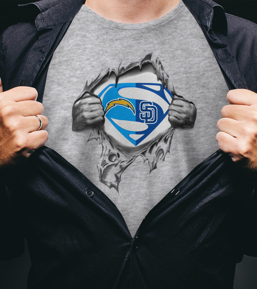 Chargers San Diego Padres Superman Logo Fusion T-Shirt