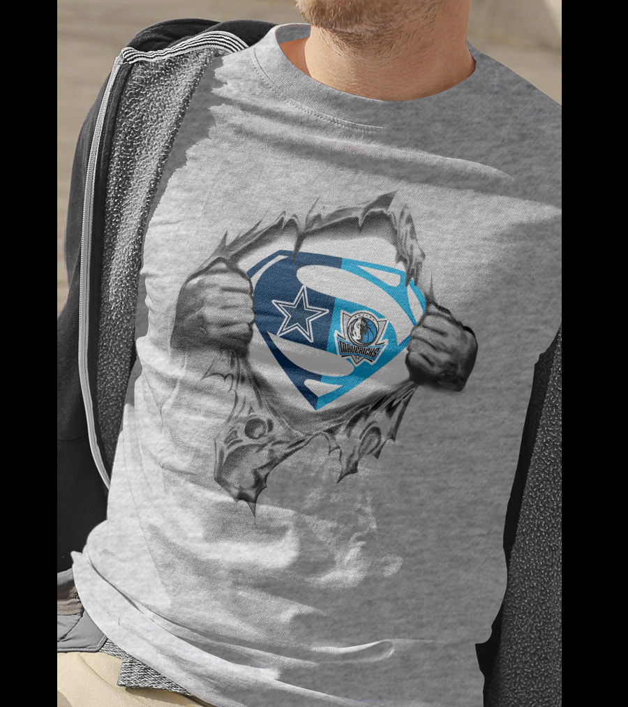 Cowboys Dallas Mavericks Superman Logo Crossover T-Shirt