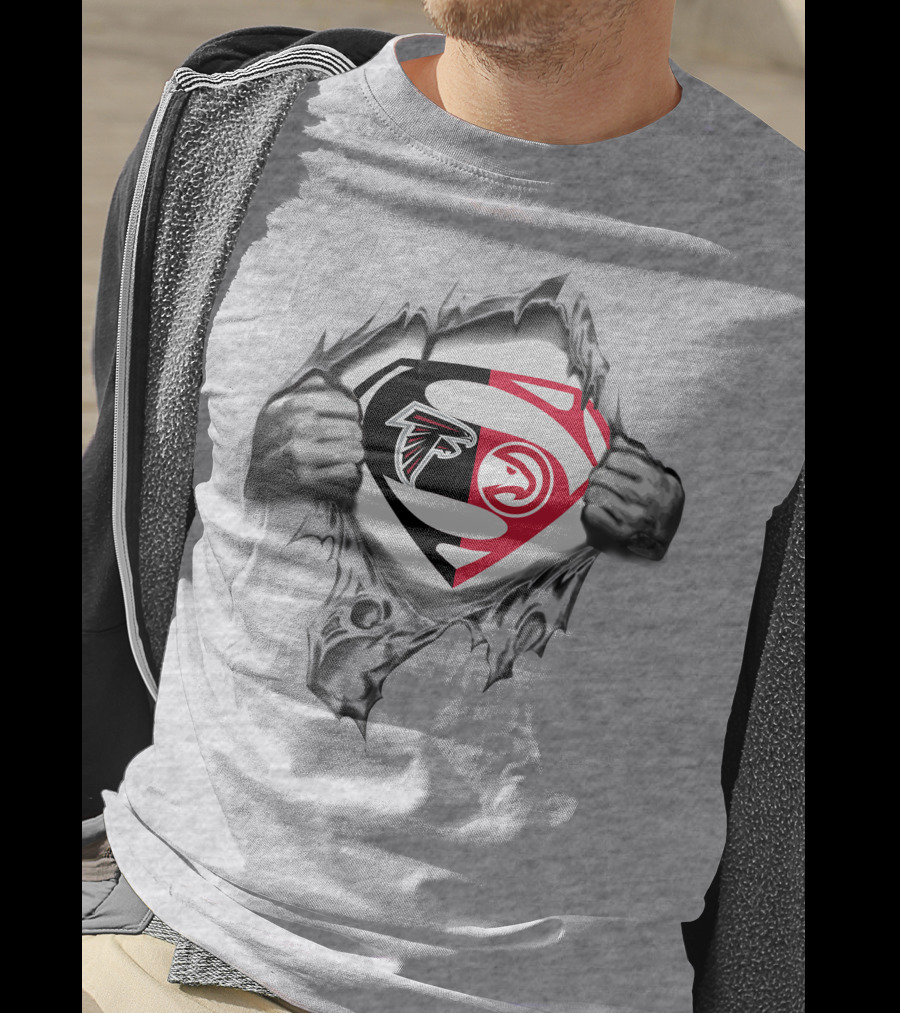 Atlanta Falcons Hawks Superman Logo Mashup T-Shirt