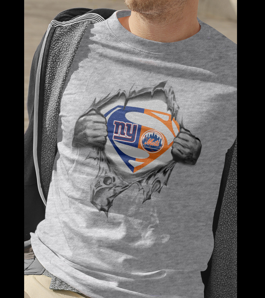 Giants New York Mets Superman Logo Mashup T-Shirt