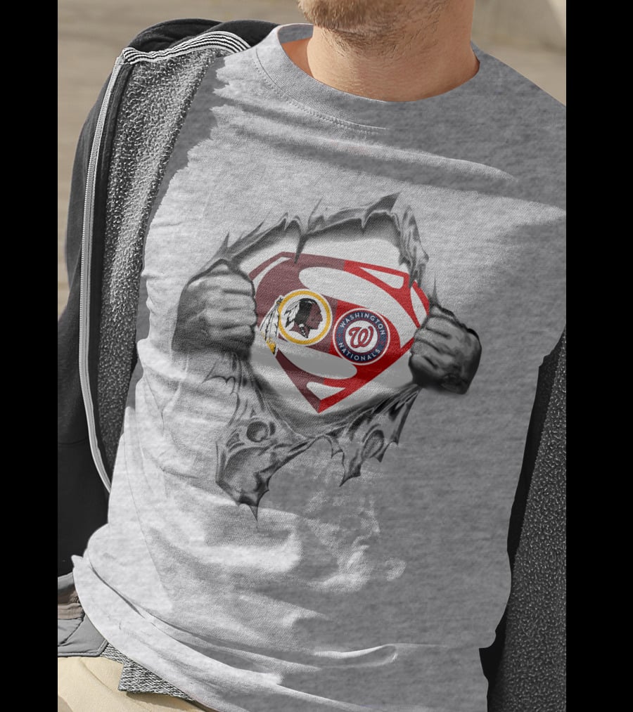 Washington Redskins Nationals Superman Logo Fusion T-Shirt
