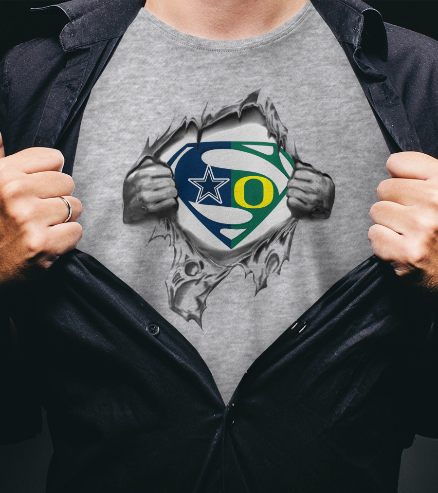 Cowboys Oregon Ducks Superman Logo Mashup T-Shirt