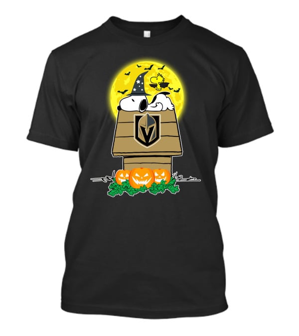 Vegas Golden Knights Halloween Snoopy And Woodstock Pumpkin House T-Shirt